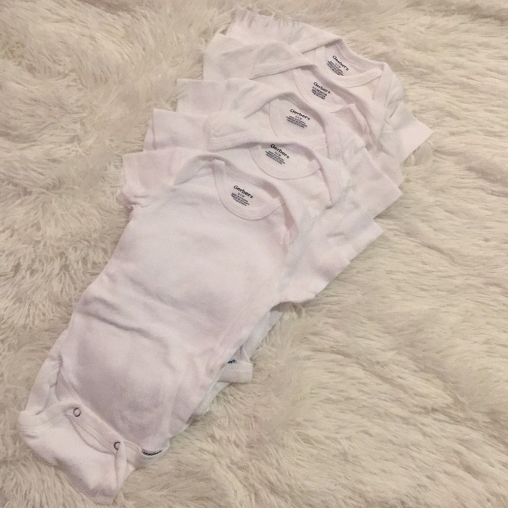 White onsies 0-3 months sold together